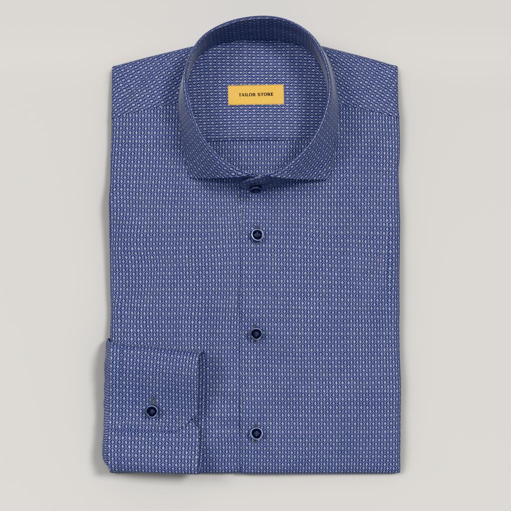 Chemise business luxueuse en bleu foncé