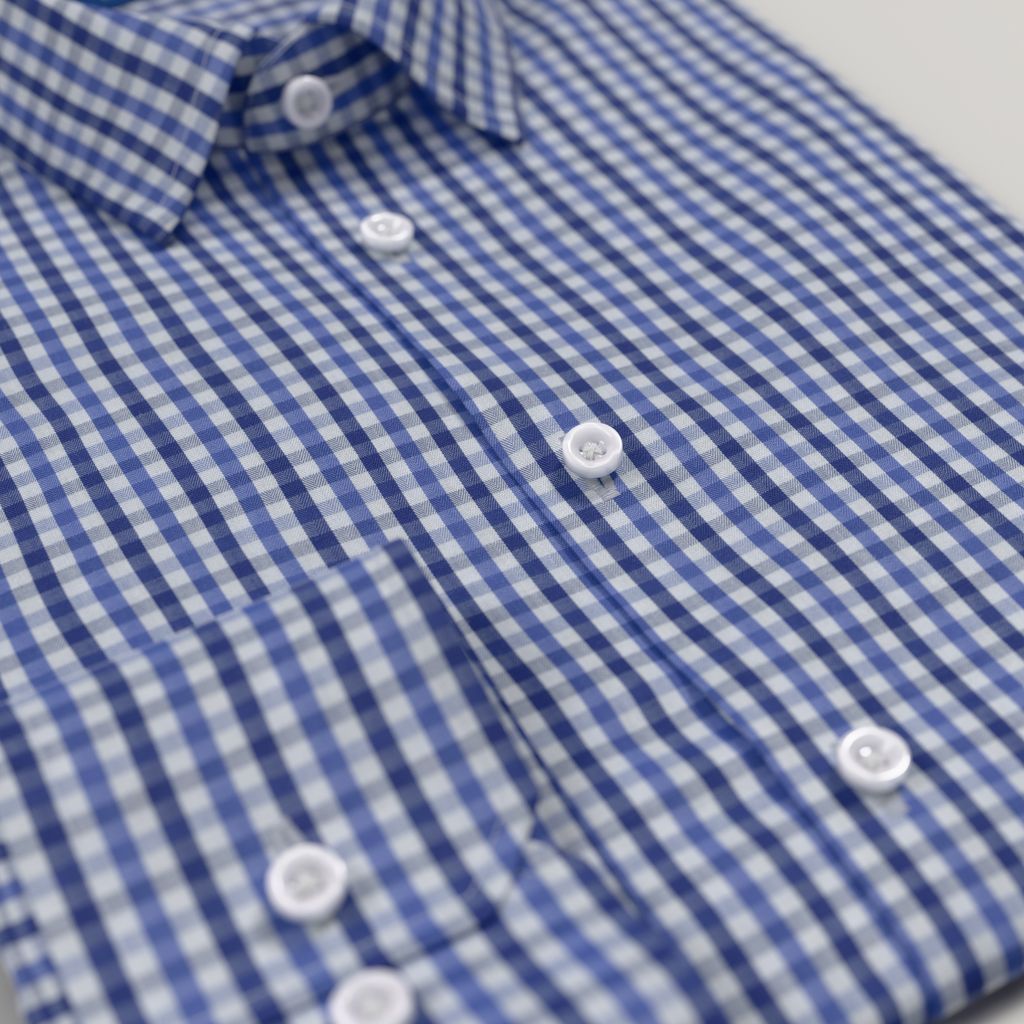 Blue Checked Business Shirt
