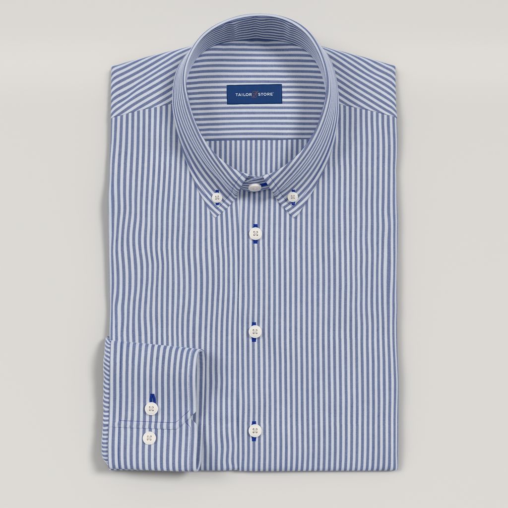Navy striped oxford business shirt 