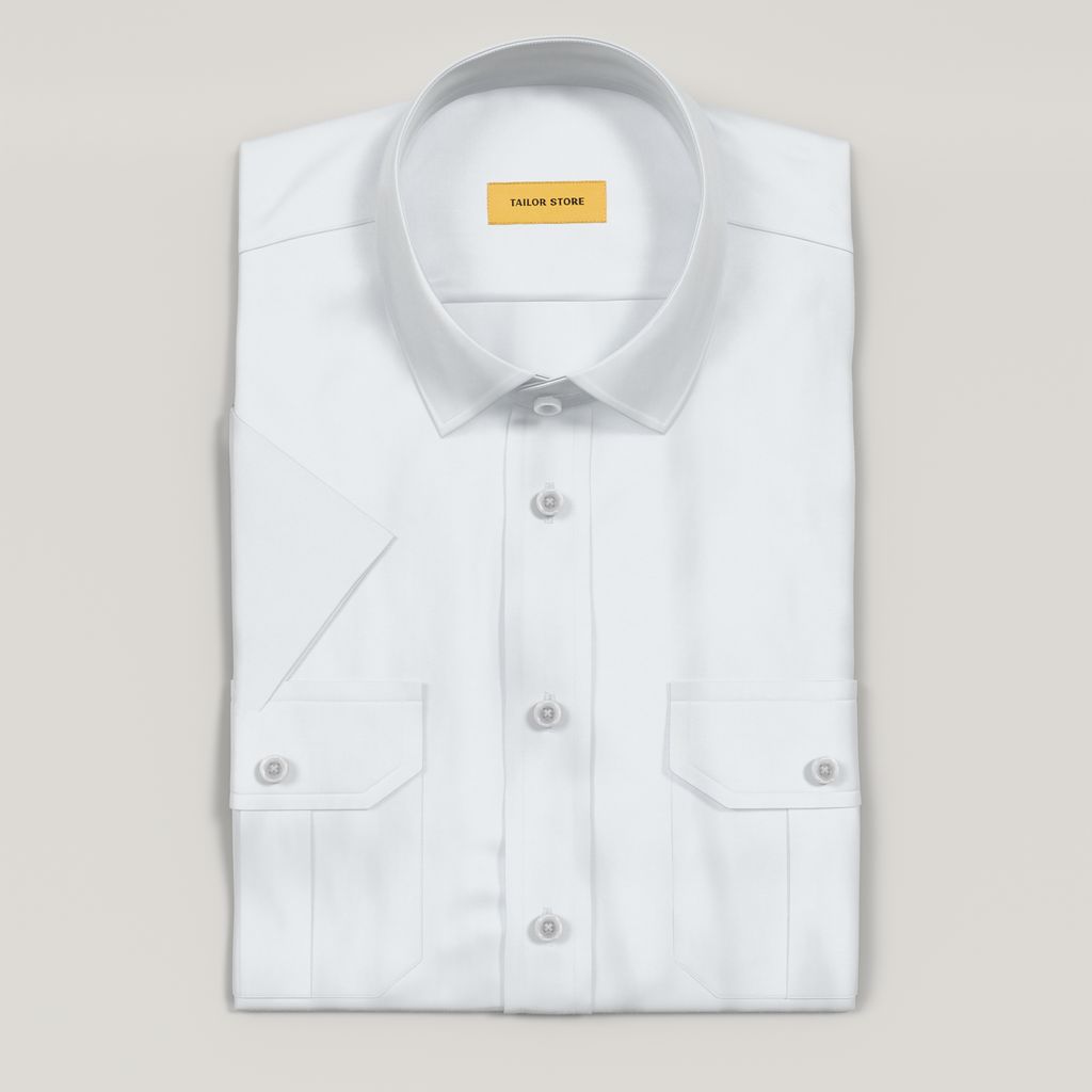 Vit kortärmad pilotskjorta