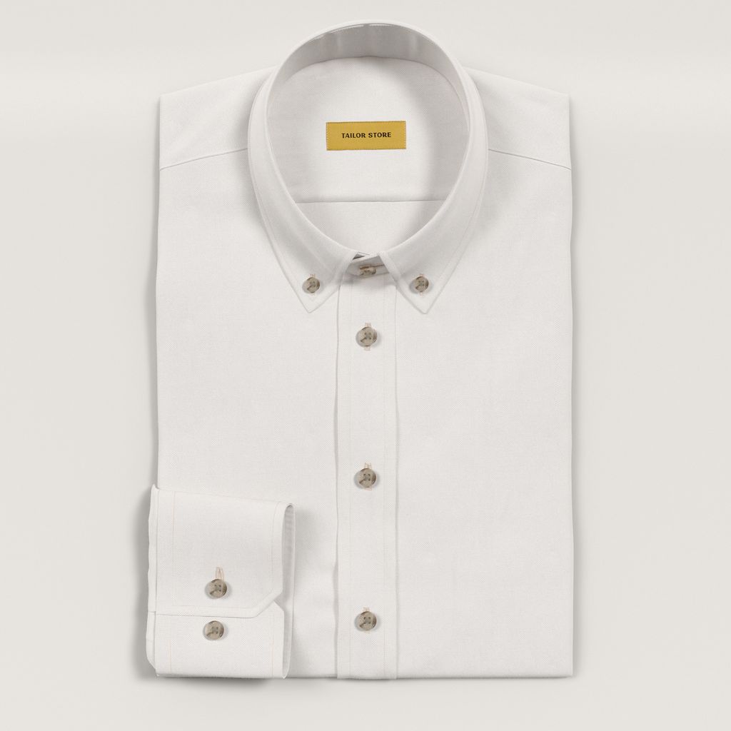 Elfenbeinfarbenes Oxford-Hemd