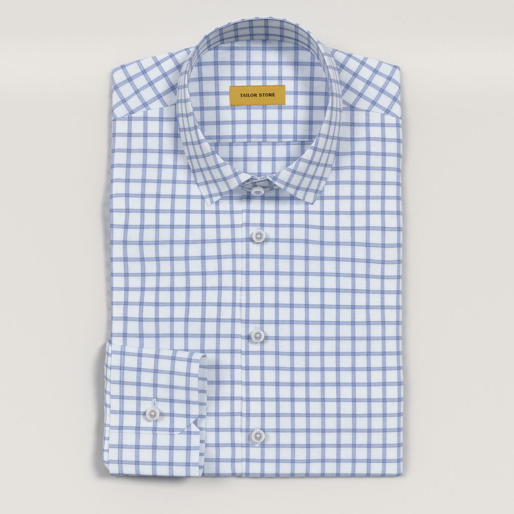 Blue striped non-iron business shirt