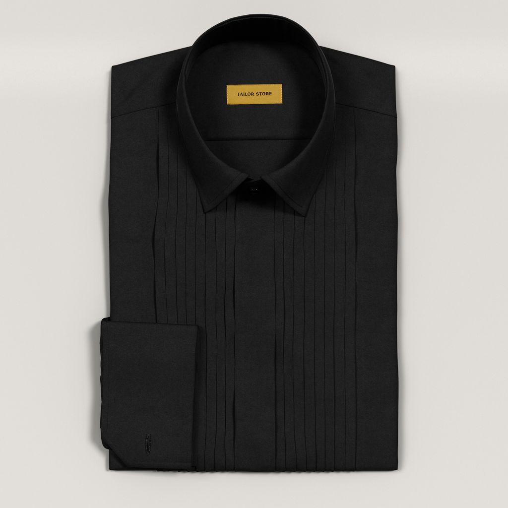 Stretchy tuxedo shirt in classic finely woven twill