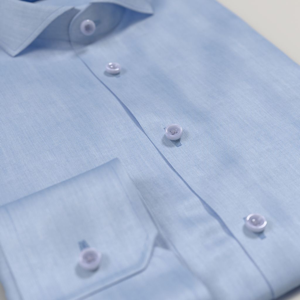Light blue non-iron business shirt