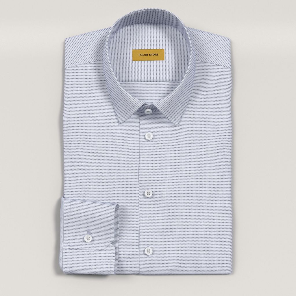 Chemise business sans repassage blanche et bleue