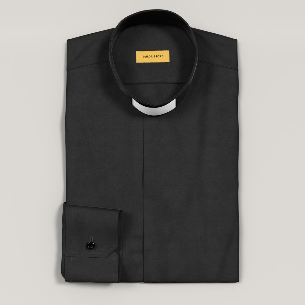 Stretchy vicar shirt in classic finely woven twill