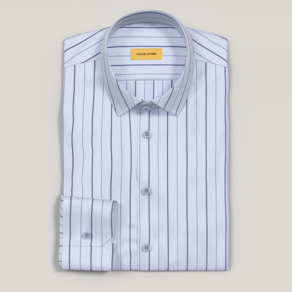 Hellblaues Business-Hemd mit breiten Streifen