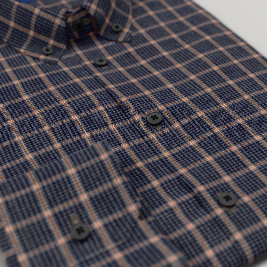 Navy checkered flannel shirt