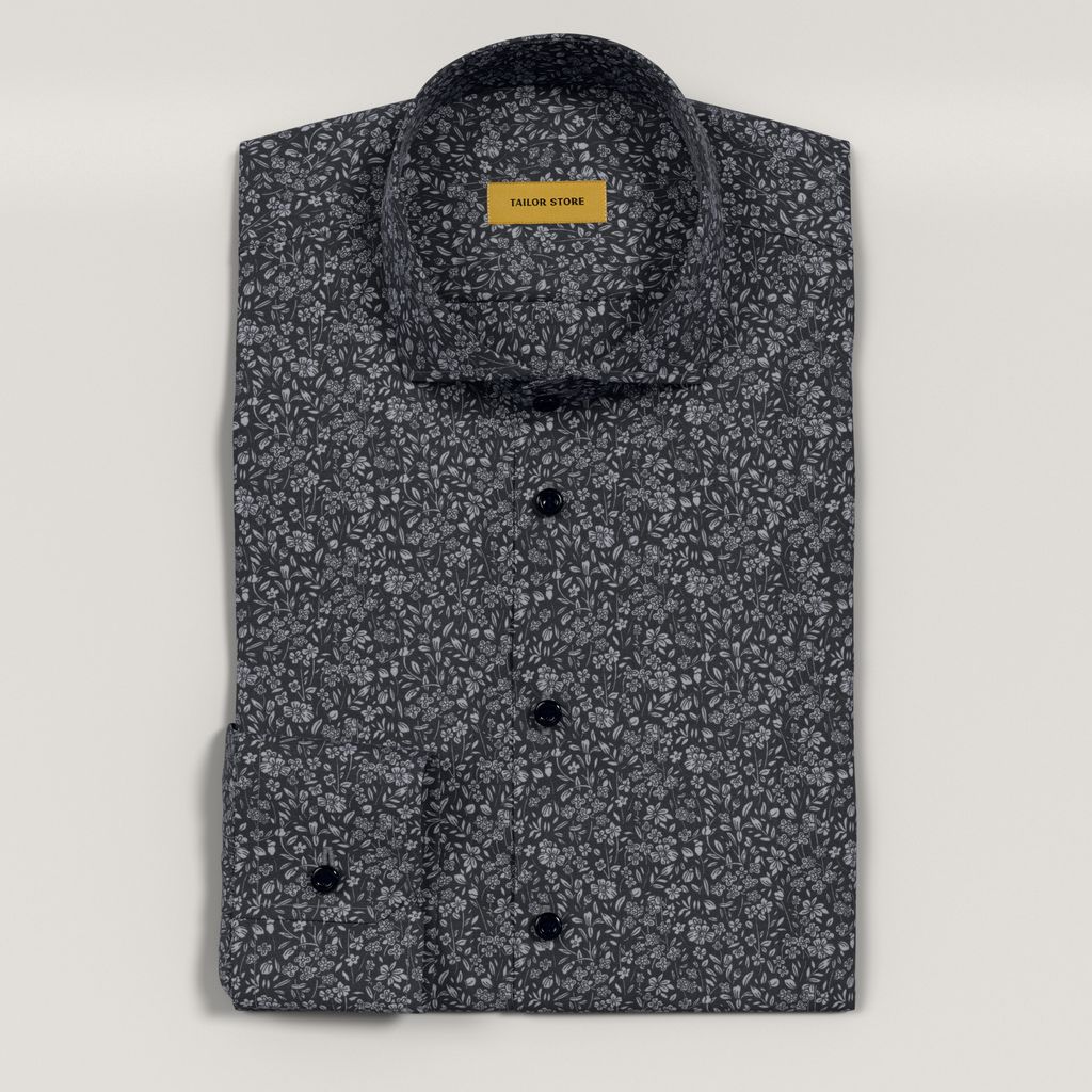 Navy shirt with floral print