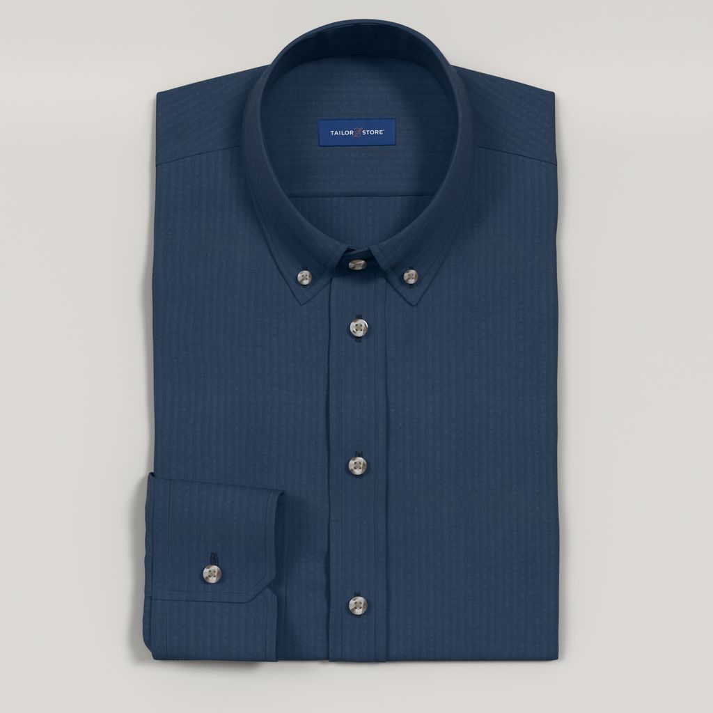 Chemise en seersucker bleu moyen