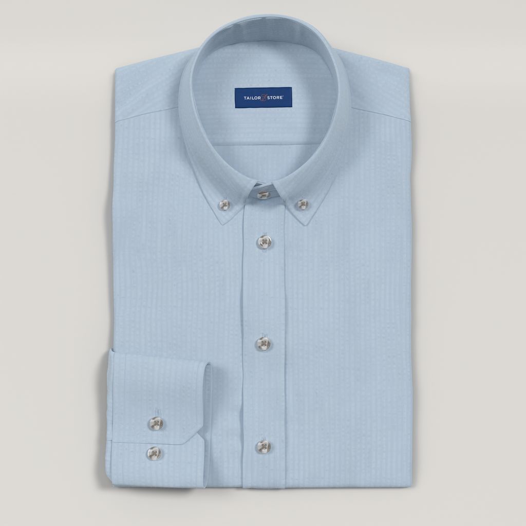 Light Blue Seersucker Shirt