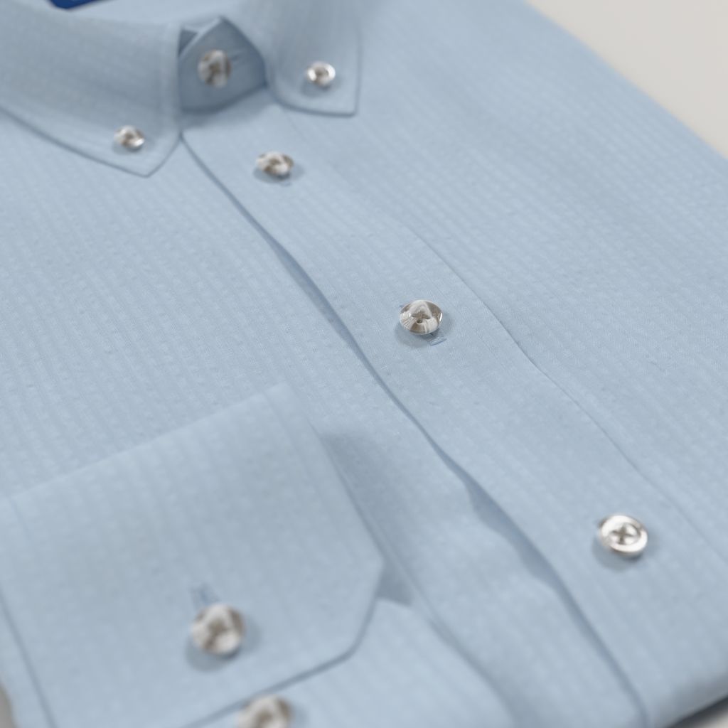 Chemise en seersucker bleu clair