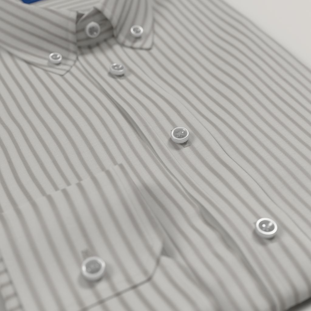 Chemise en sergé rayé gris