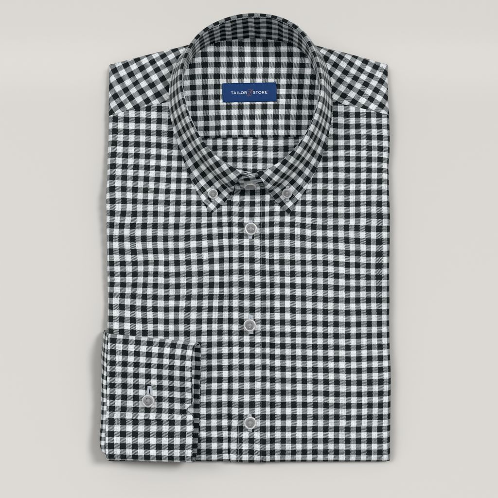Men’s Custom Black and Gray Check Shirt