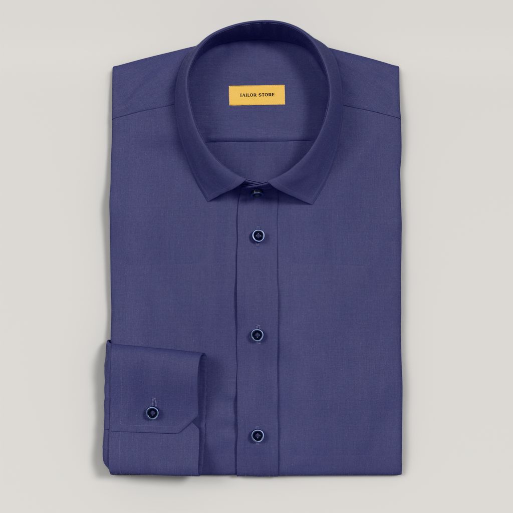 Chemise en sergé bleu marine doux pour homme