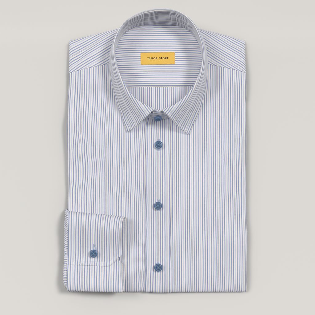 Masshemd für Männer mit hellblauen Streifen
