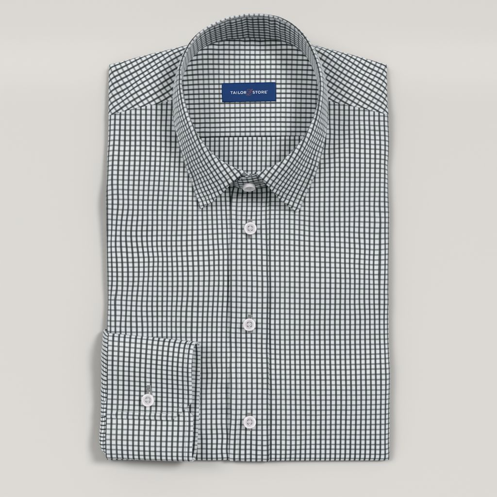 Black and white checkered business casual shirt