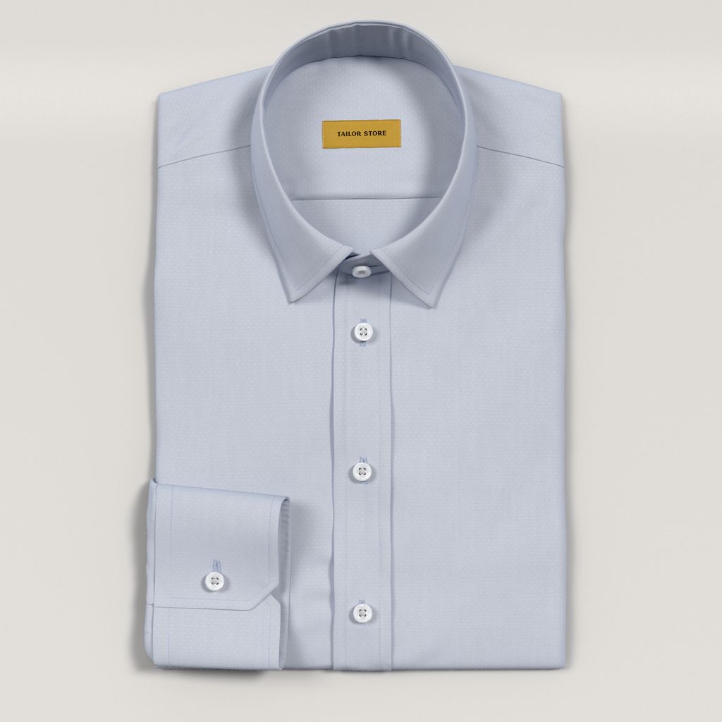 Men’s Custom Light Blue Satin Cotton Shirt