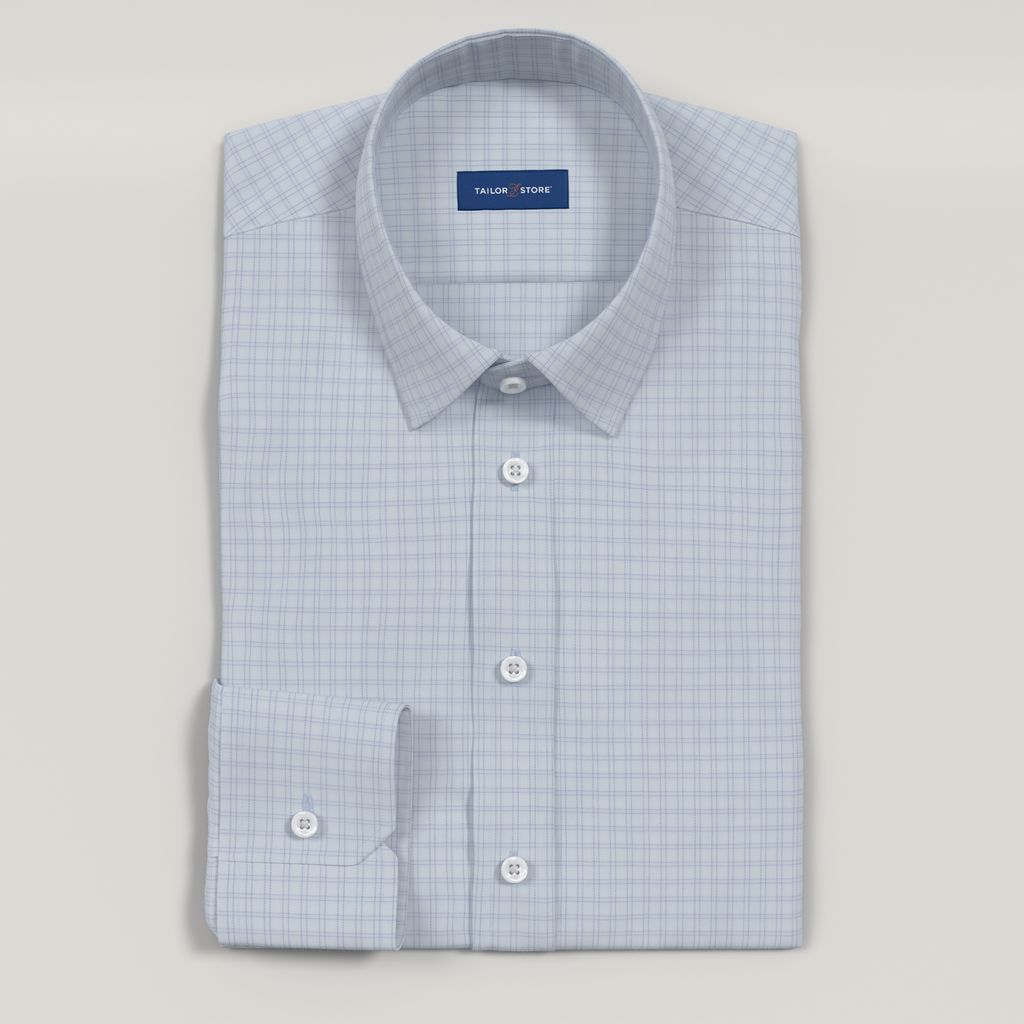 Men’s Custom Blue Patterned Cotton Shirt