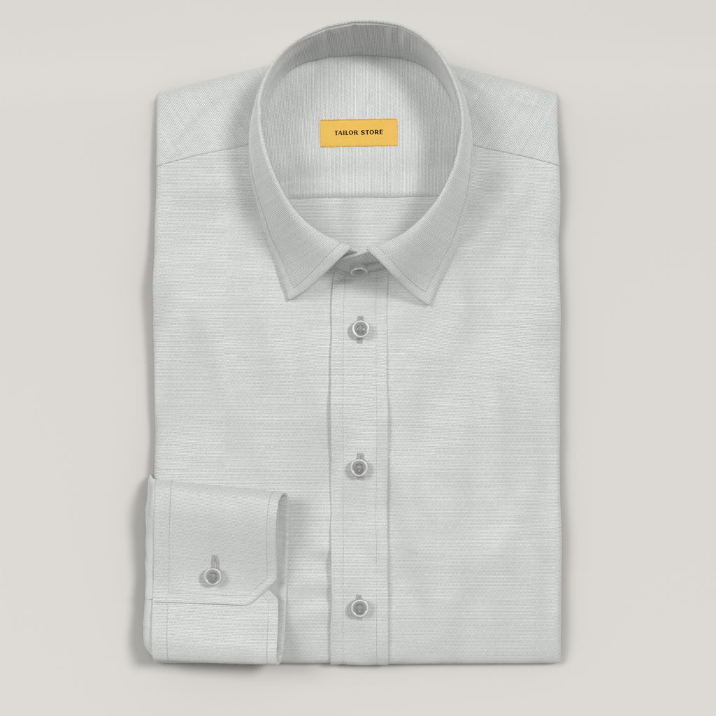 Light gray textured dobby business shirt