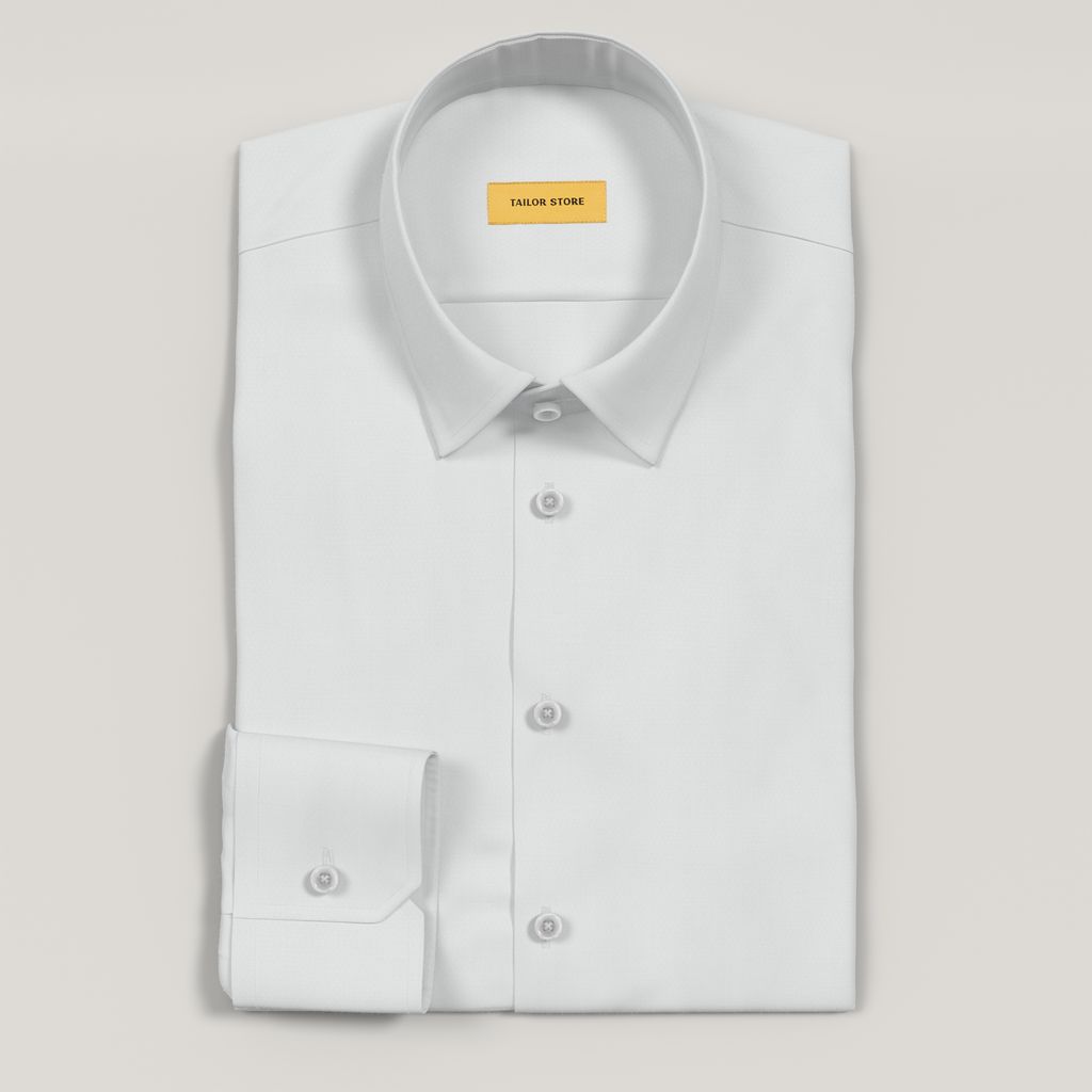 White textured dobby business shirt