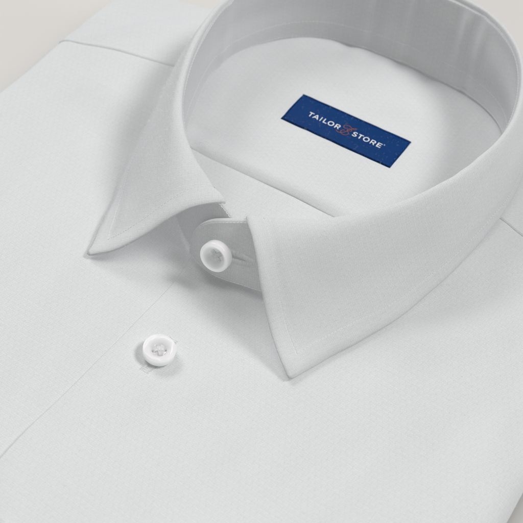 White textured dobby business shirt
