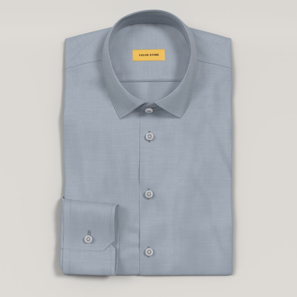 Light gray textured easy iron business shirt