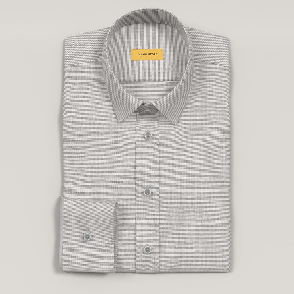 Light gray airy woven business shirt