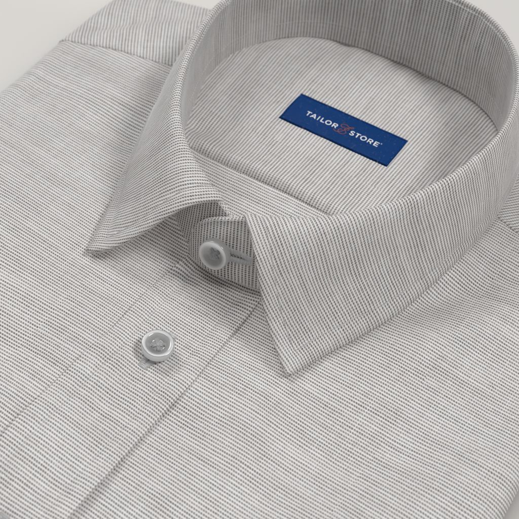 Light gray airy woven business shirt