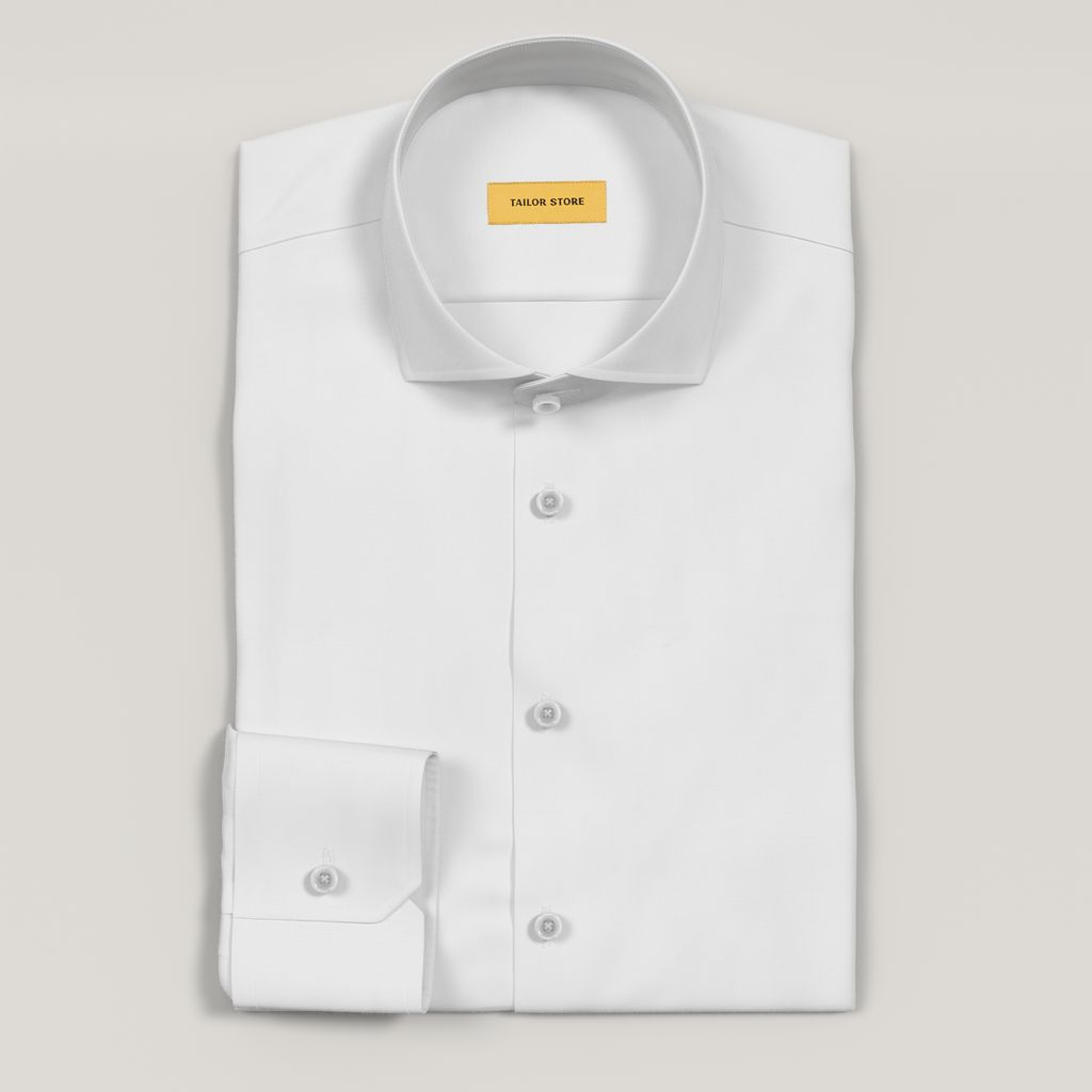 White stretch poplin business shirt