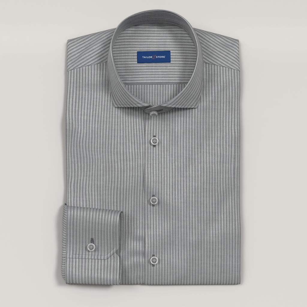 Gray easy iron herringbone business shirt