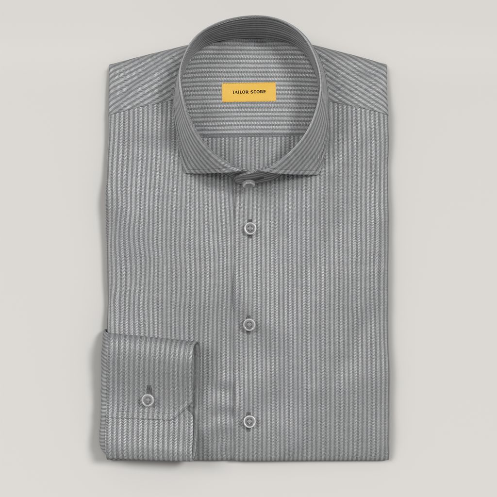 Gray easy iron herringbone business shirt