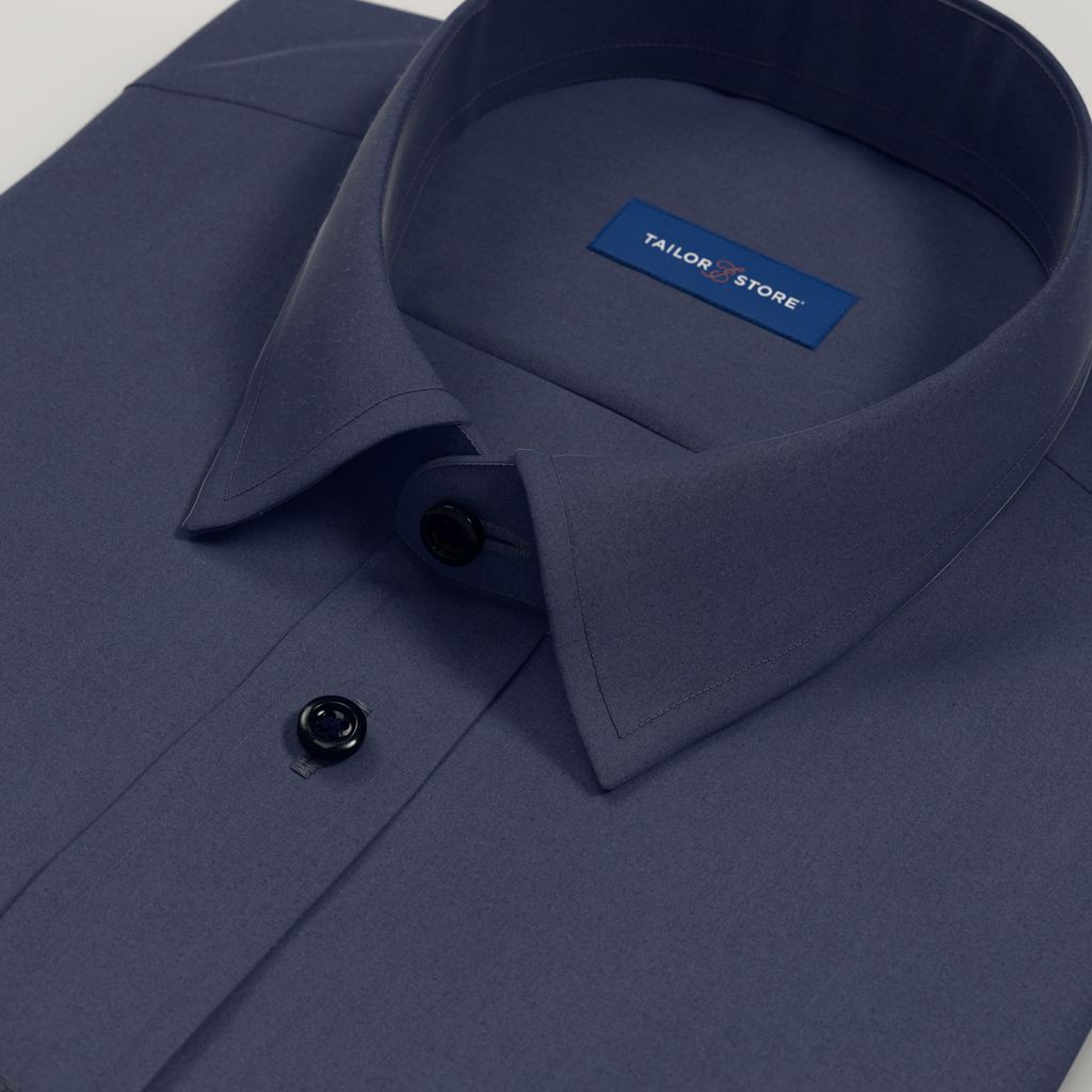 Chemise de business en popeline facile à repasser, couleur bleu marine