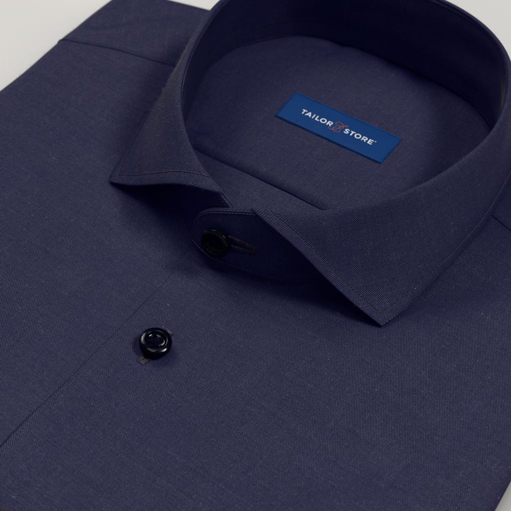 Chemise de business en sergé bleu marine facile à repasser