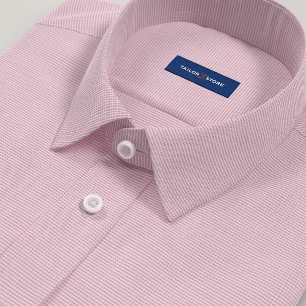 Pink stretch dobby easy iron shirt