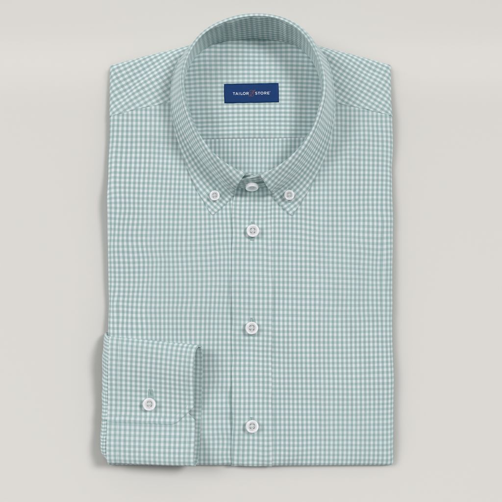 Pehmeä salvianvärinen gingham-popliinipaita