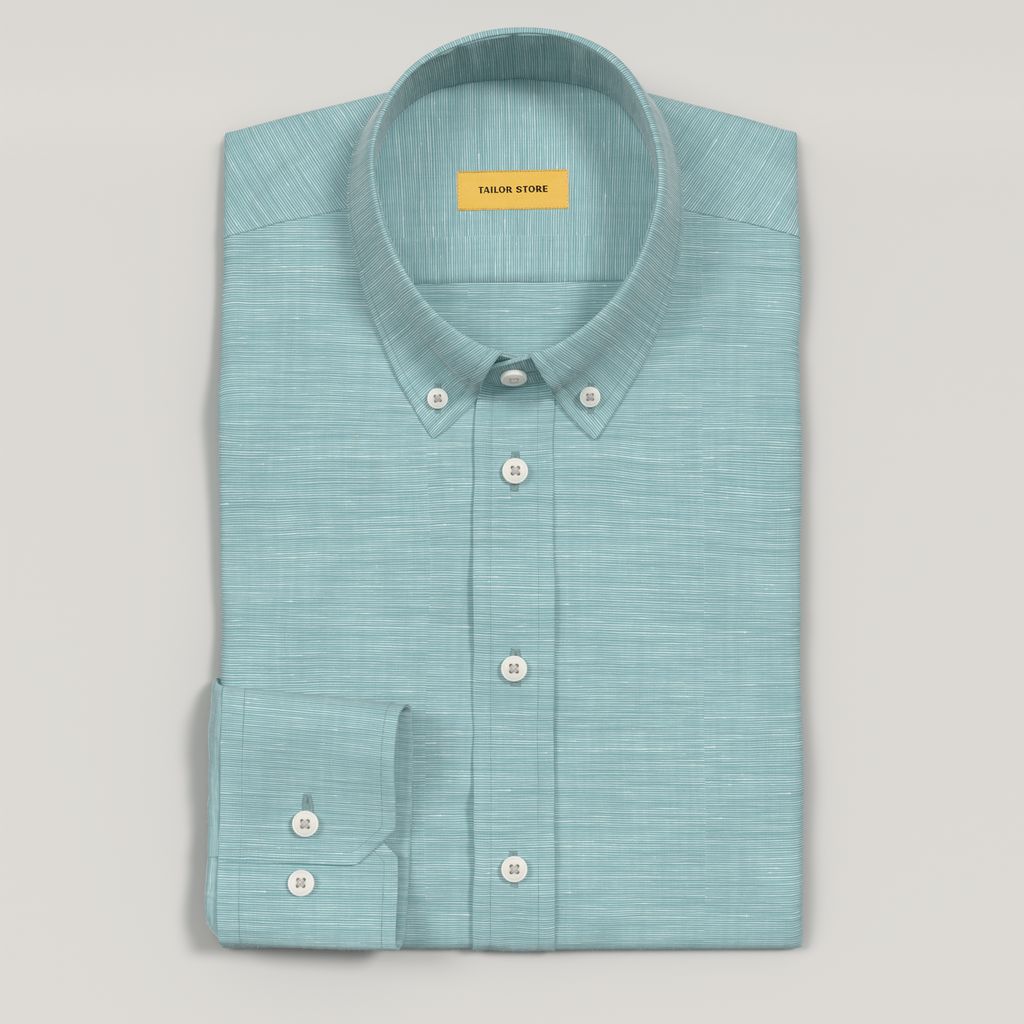 Skjorta i slubvävd linneblandning i färgen teal