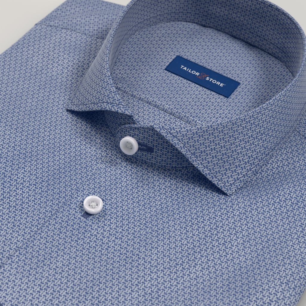 Blue non-iron dobby weave shirt