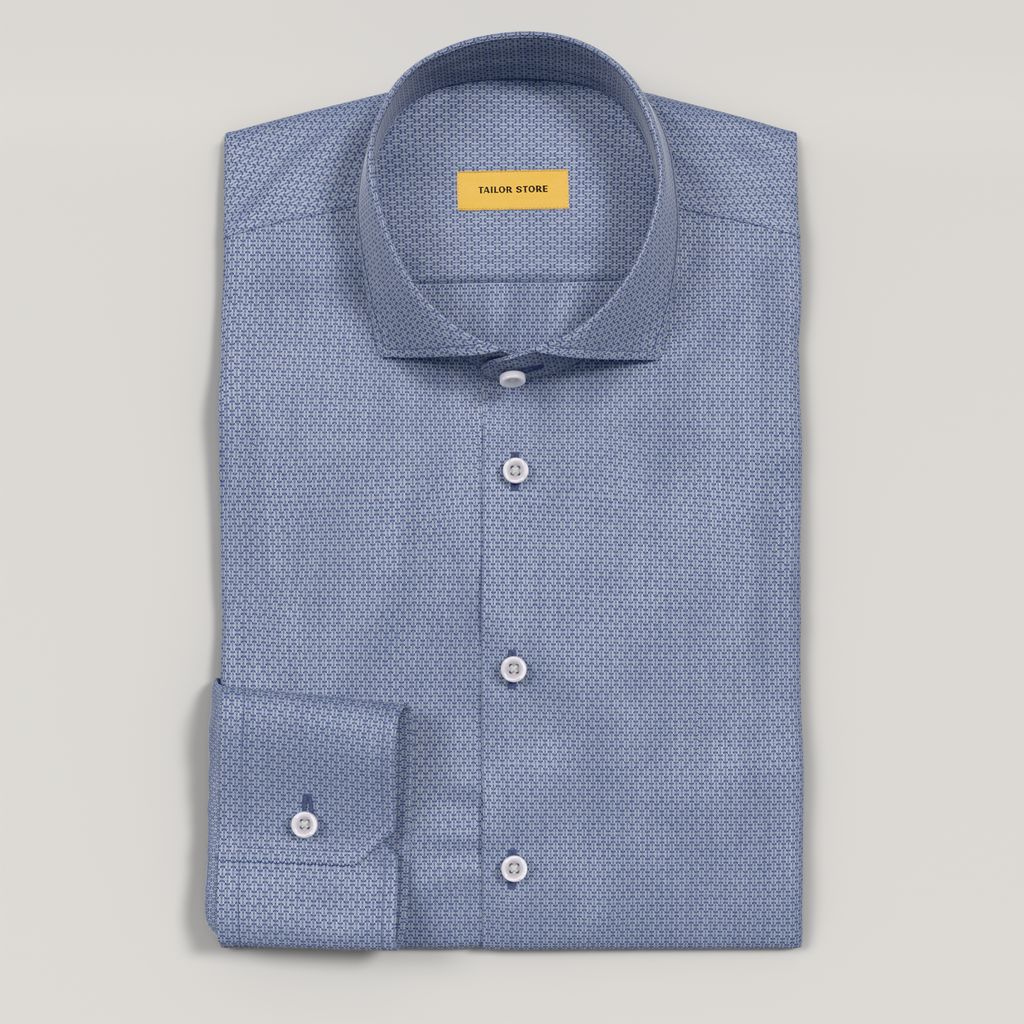 Blue non-iron dobby weave shirt