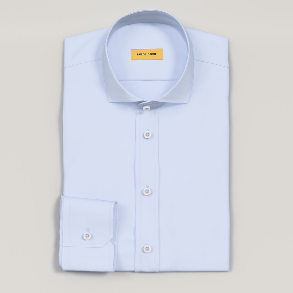 Chemise en popeline bleu clair facile à repasser