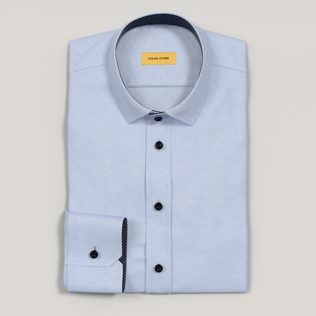 Blue Oxford dress shirt with navy contrast