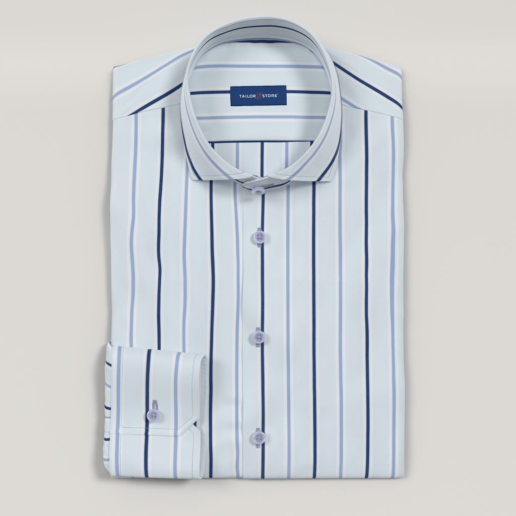 Blue striped cotton dress shirt