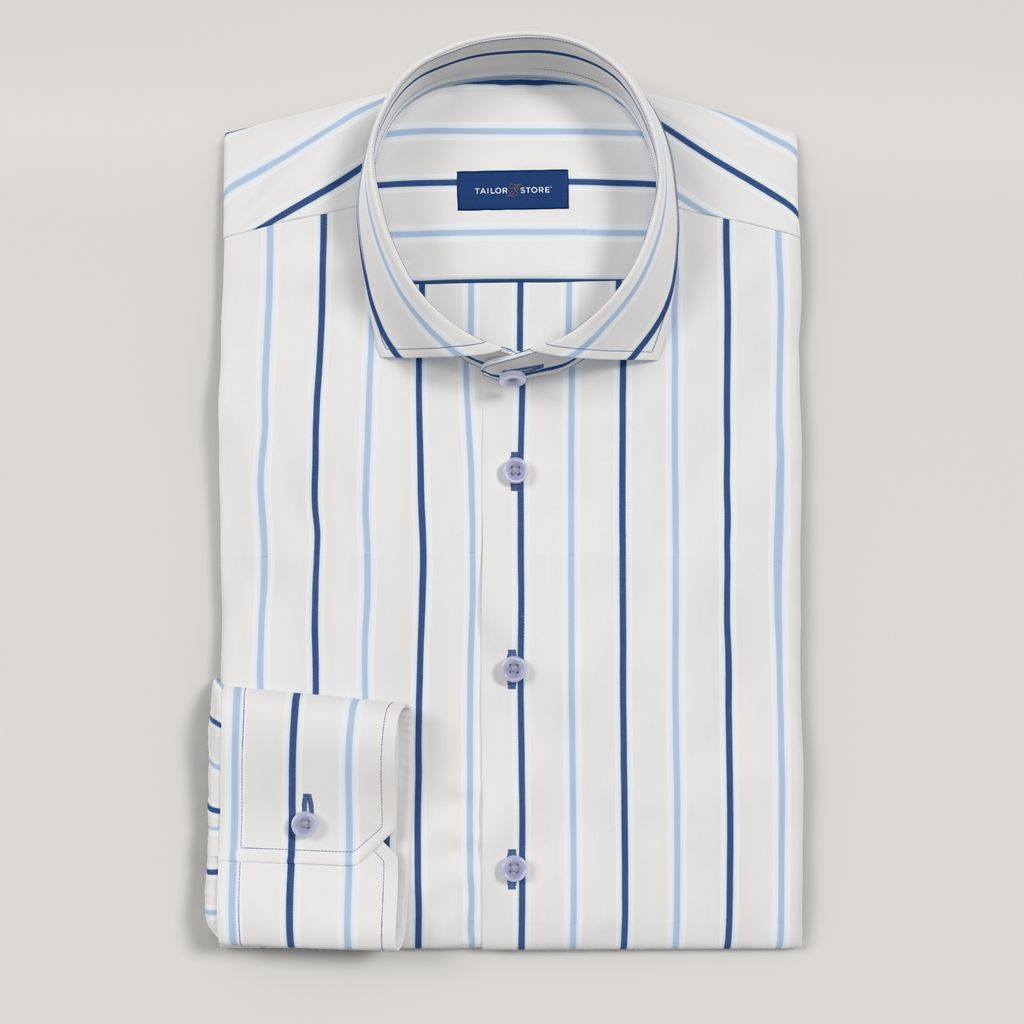 Blue striped cotton dress shirt