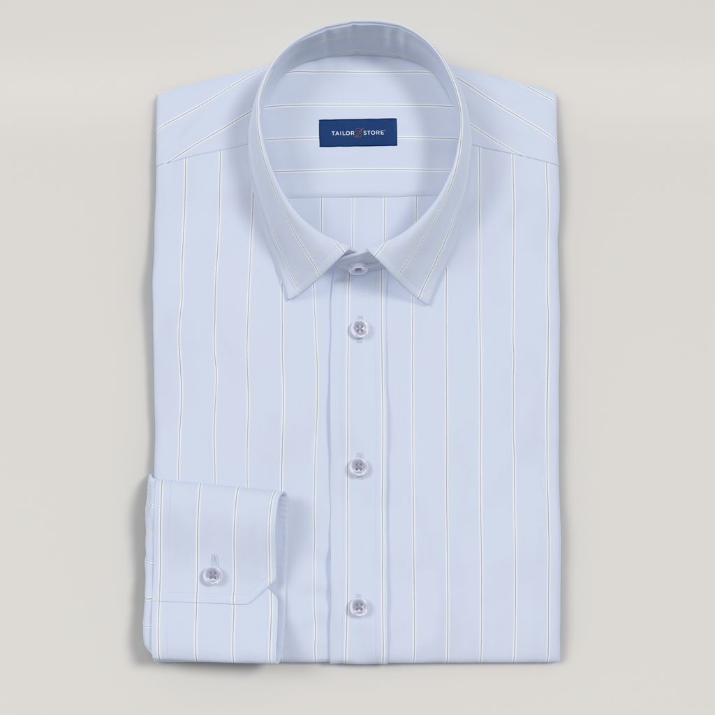 Chemise en popeline rayée bleu clair