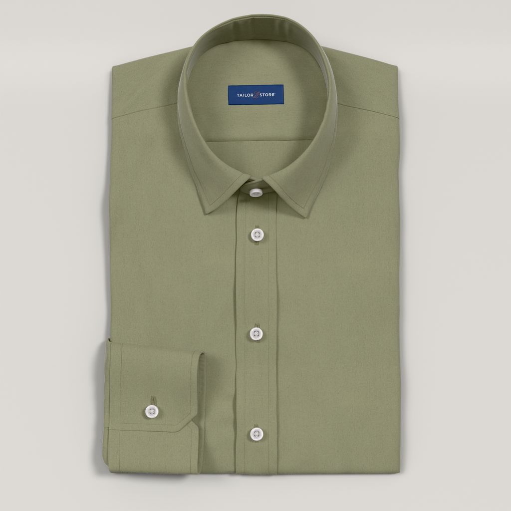 Olive green satin dress shirt
