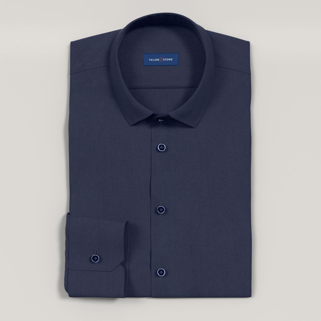 Dark blue satin dress shirt