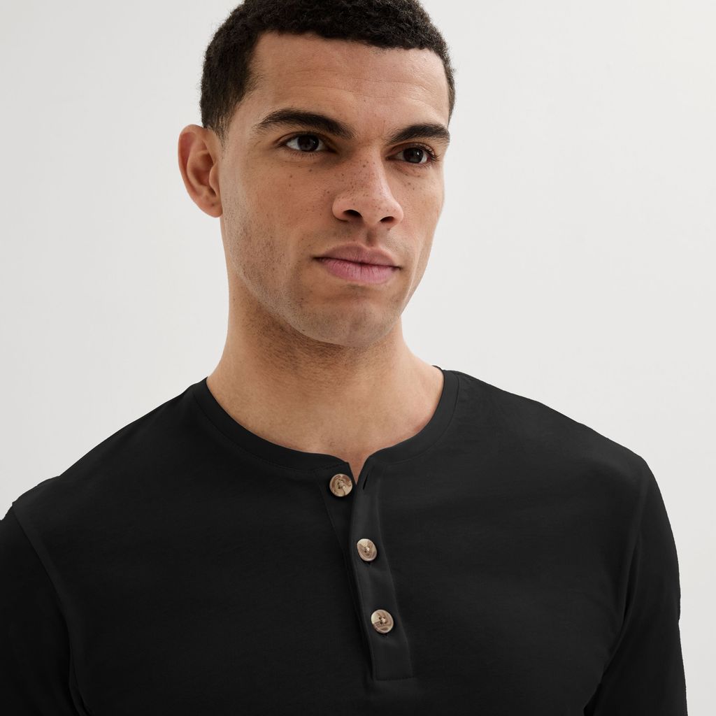 Charcoal black Henley shirt