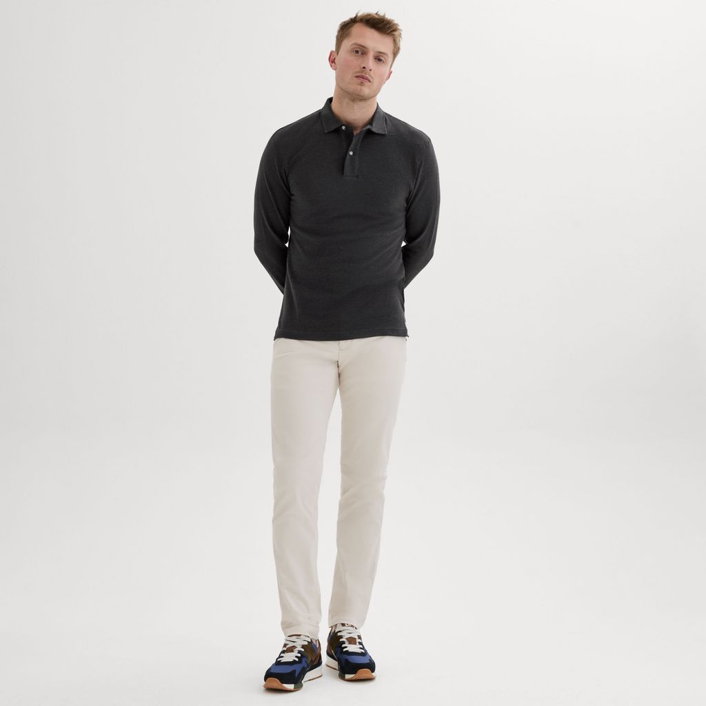 Dark gray melange polo shirt