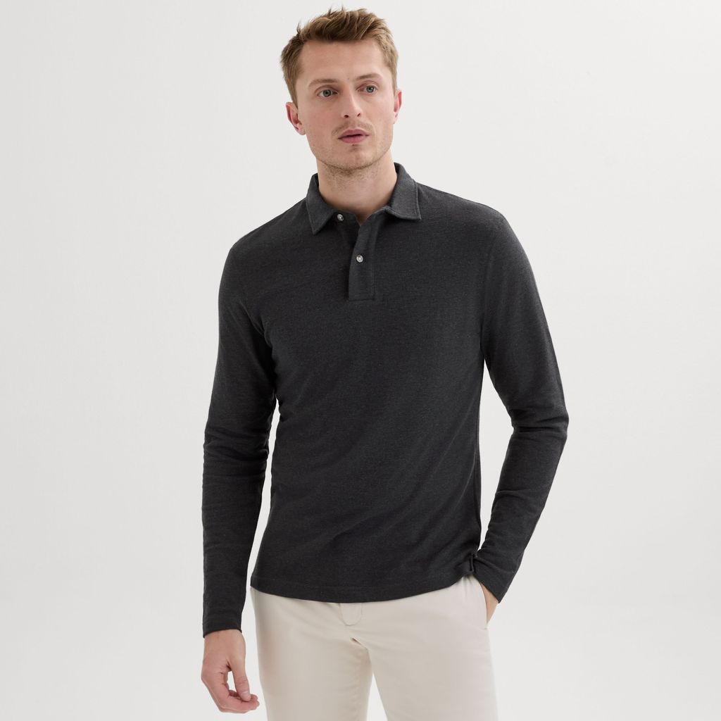 Dark gray melange polo shirt