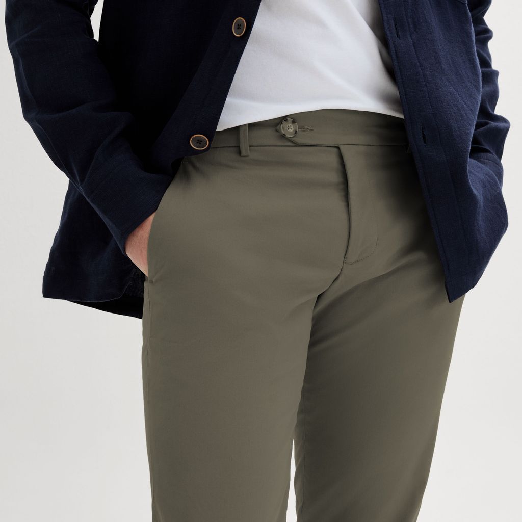 Military green stretch chinos